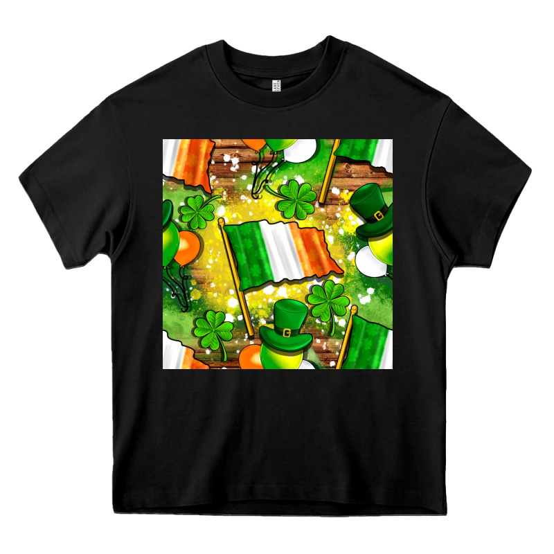 Ireland Flag With St. Patrick's Day  Digital Paper Heavy Core Tee by BundleAndBundleShop | Teevron