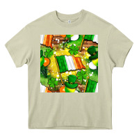 Mossy Ireland flag with St. Patrick's Day  digital paper Heavy Core Tee - BundleAndBundleShop