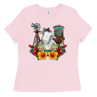 Bubblegum Pink farm life sheep Ladies Tee - SublimationCraftShop