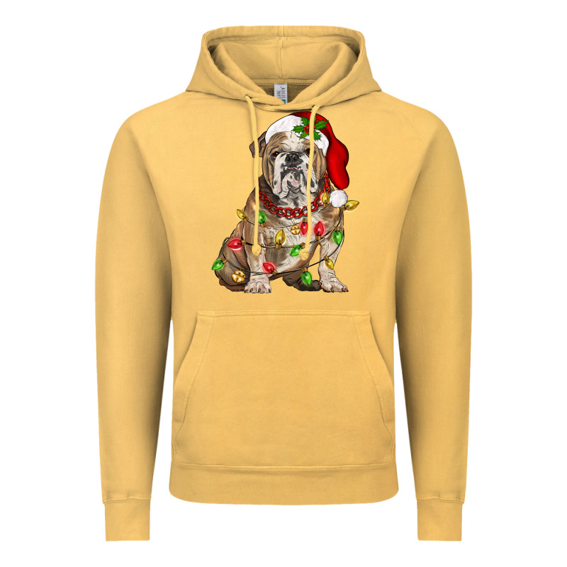 Christmas English Bulldog Vintage Hoodie by BarkalooDesign | Teevron