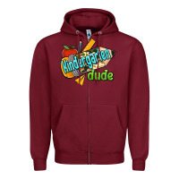 Burgundy kindergarten grade dude Zipper Hoodie - RanaPortraitStore