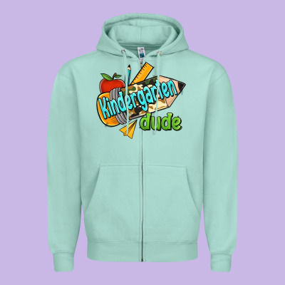 Kindergarten Grade Dude Zipper Hoodie Designed By Ranaportraitstore