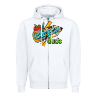 White kindergarten grade dude Zipper Hoodie - RanaPortraitStore