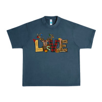 Midnight Navy christmas reindeer love Urban Heavy Tee - RanaPortraitStore