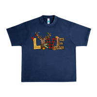 Navy christmas reindeer love Urban Heavy Tee - RanaPortraitStore