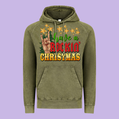 Have A Rockin Christmas Vintage Hoodie Designed By Barkaloodesign