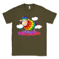 Army Green rainbow sheep pride Classic Tee - FaDigitalArtStudio