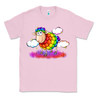 Bubblegum Pink rainbow sheep pride Classic Tee - FaDigitalArtStudio
