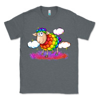 Charcoal Heather rainbow sheep pride Classic Tee - FaDigitalArtStudio