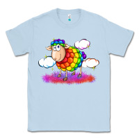 Dusty Blue rainbow sheep pride Classic Tee - FaDigitalArtStudio