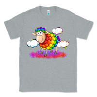 Heather Grey rainbow sheep pride Classic Tee - FaDigitalArtStudio