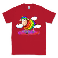 Red rainbow sheep pride Classic Tee - FaDigitalArtStudio