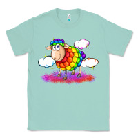 Seafoam rainbow sheep pride Classic Tee - FaDigitalArtStudio