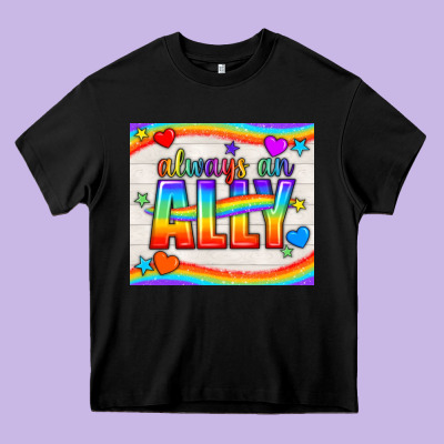 Always An Ally Pride Lgbtq+ Tumbler Heavy Core Tee Designed By Bundleandbundleshop