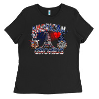 Black amerikan gnomies Ladies Tee - SublimationCraftShop
