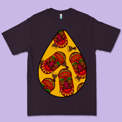 African Masks Teardrop  5 Premium Tee Designed By Bundleandbundleshop