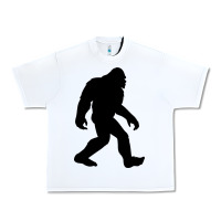 White bigfoot in black design Urban Heavy Tee - artisFamous