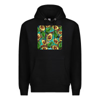 Black avacado with turquoise and leopard background mug coaster Premium Hoodie - BarkalooDesign