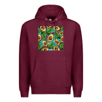 Burgundy avacado with turquoise and leopard background mug coaster Premium Hoodie - BarkalooDesign