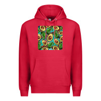 Cardinal avacado with turquoise and leopard background mug coaster Premium Hoodie - BarkalooDesign