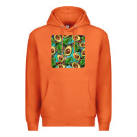 Carrot avacado with turquoise and leopard background mug coaster Premium Hoodie - BarkalooDesign
