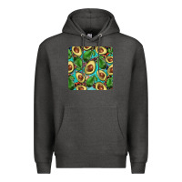 Charcoal Heather avacado with turquoise and leopard background mug coaster Premium Hoodie - BarkalooDesign