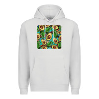 Dove Grey avacado with turquoise and leopard background mug coaster Premium Hoodie - BarkalooDesign