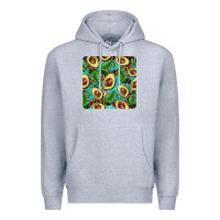 Heather Grey avacado with turquoise and leopard background mug coaster Premium Hoodie - BarkalooDesign