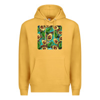 Mustard avacado with turquoise and leopard background mug coaster Premium Hoodie - BarkalooDesign