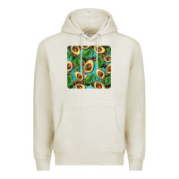 Oatmeal Heather avacado with turquoise and leopard background mug coaster Premium Hoodie - BarkalooDesign