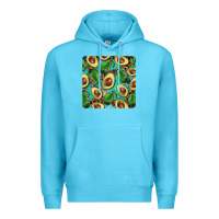 Ocean Blue avacado with turquoise and leopard background mug coaster Premium Hoodie - BarkalooDesign