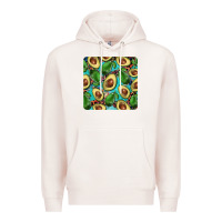 Pale Pink avacado with turquoise and leopard background mug coaster Premium Hoodie - BarkalooDesign