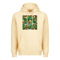Pina Colada avacado with turquoise and leopard background mug coaster Premium Hoodie - BarkalooDesign
