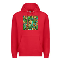 Red avacado with turquoise and leopard background mug coaster Premium Hoodie - BarkalooDesign