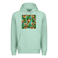 Seafoam avacado with turquoise and leopard background mug coaster Premium Hoodie - BarkalooDesign