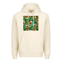 Tofu avacado with turquoise and leopard background mug coaster Premium Hoodie - BarkalooDesign