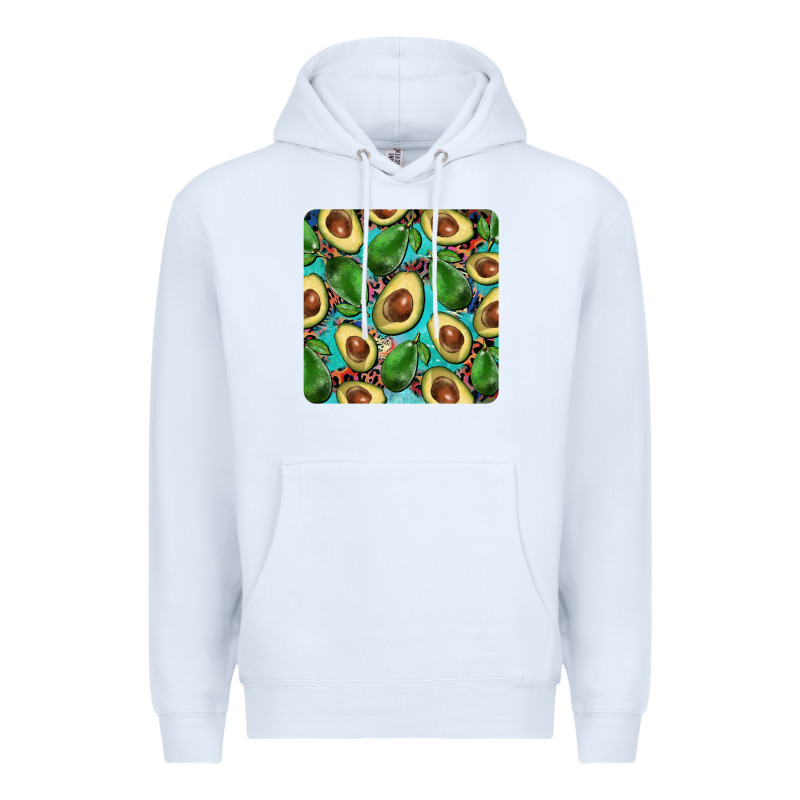 Avacado With Turquoise And Leopard Background Mug Coaster Premium Hoodie by BarkalooDesign | Teevron