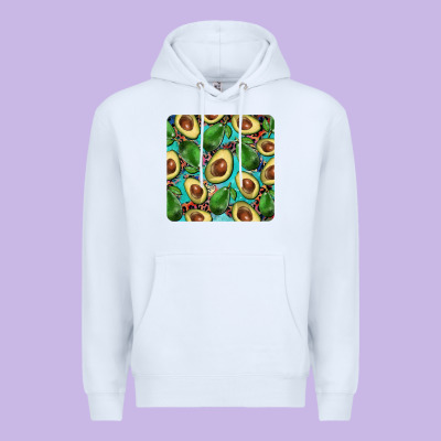 Avacado With Turquoise And Leopard Background Mug Coaster Premium Hoodie Designed By Barkaloodesign