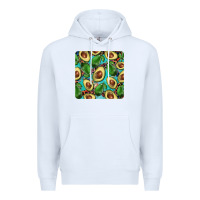 White avacado with turquoise and leopard background mug coaster Premium Hoodie - BarkalooDesign
