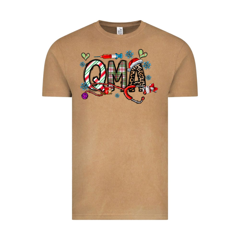 Christmas Nurse Qma Vintage Tee by CowhideDigitalArt | Teevron