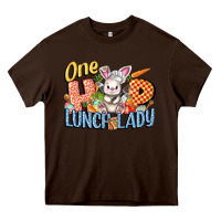 Chocolate Brown one hip lunch lady easter day Heavy Core Tee - FaDigitalArtStudio