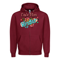 Burgundy little miss kindergarten Zipper Hoodie - RanaPortraitStore