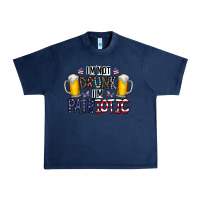 Navy I'm Not Drunk I'm Patriotic Urban Heavy Tee - CowhideDigitalArt