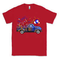 Red Western Truck Fourth Of July Classic Tee - FaDigitalArtStudio