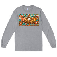 Heather Grey pumpkin pie Long Sleeve Tee - Artiststas