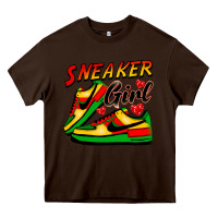 Chocolate Brown sneaker girl Heavy Core Tee - FaDigitalArtStudio