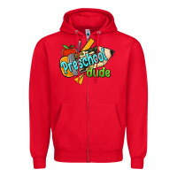 Red preschool dude Zipper Hoodie - RanaPortraitStore
