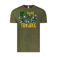 Vintage Olive Half Irish All Trouble Vintage Tee - CowhideDigitalArt