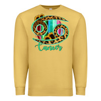 Antique Gold Cancer Zodiac Sign Sunflower Leopard Serape Premium Sweatshirt - RanaPortraitStore