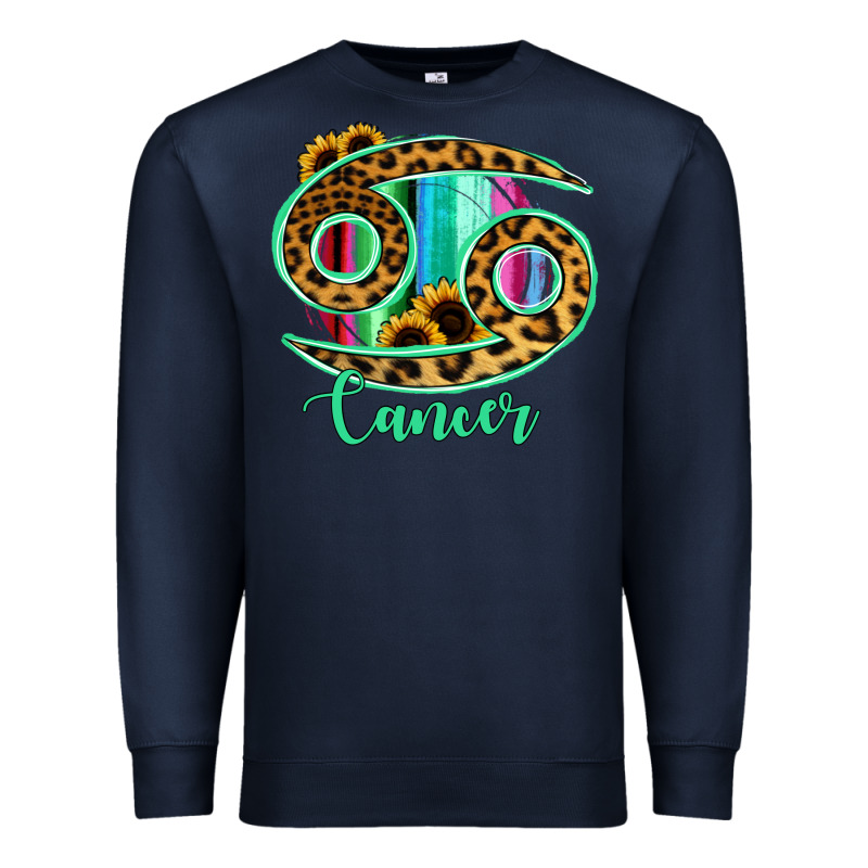 Cancer Zodiac Sign Sunflower Leopard Serape Premium Sweatshirt by RanaPortraitStore | Teevron